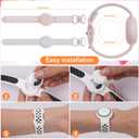 Waterproof Bracelet Compatible with AirTag for Kids (2 Pack), Protective Case GPS Tracker Holder for Child with Full Coverage Hidden Design, Soft Silicone Anti-Lost Wristband Cover for Toddler PWWP (Pind White+White Light Purple)