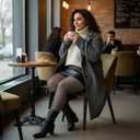 2 x Plus Size Fleece Lined Tights Women, 300g Warm Pantyhose Leggings, Fake Translucent Thermal Tights Winter (3X-Large-4X-Large, Grey)