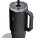 Hydro Flask 40 Oz Clear Lid Travel Tumbler with Straw and Handle - Insulated Stainless Steel in 40 Oz Black