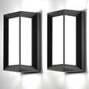 Sytmhoe Outdoor Wall Sconce Lights, 2Packs 24W 5000K Daylight White Aluminum Exterior Light Fixture Wall Mount Ip65 Waterproof, Led Porch Light for Garage Walkway Hallway Backyard Garden