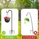 GATSUNS Shepherds Hooks for Outdoor 42 Inch Garden Bird Feeder Pole with 5 Prongs Base Adjustable for Hanging Flower Basket Plant Pot Solar Lantern Light Wind Chime Hanger for Wedding Decor 2 Pack