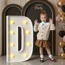 Marquee Letters 3 Feet Tall, 3FT Large Light up Letters D, Big Sign D with Warm White Light for Birthday Wedding Proposal Engagement Graduation Party Backdrop Decorations