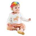 Pejlnd Rainbow Flower Hairband - 1Pcs Hawaiian Flower Headband Floral Crown Elastic Newborn Headband Soft Stretchy Infant Headbands Hair Band for Baby Girls Toddlers Kids Gifts