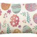 AVOIN colorlife Easter Eggs Flower Throw Pillow Cover, 12 x 20 Inch Easter Spring Cushion Case Decoration for Sofa Couch