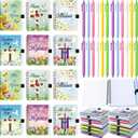 Glenmal 24 Pcs Religious Easter Notebooks with Pens Gifts for Coworkers He is Risen Christian Gifts Bulk Include Inspiring Bible Messages Easter Party Favors Gift for Office Coworker School Teachers