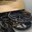 Medline Comfortable Folding Wheelchair with Swing-Back Desk-Length Arms and Swing-Away Footrests, 20W x 16D Seat