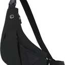 Men Small Sling Shoulder Crossbody Bag, Lightweight Anti-theft One Strap Casual Chest Bag Slim Backpack for Outdoor Walking Trip Hiking Biking Fits Up to 8.3 inch iPad Mini (Black)
