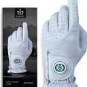 CLAPLEY Womens Golf Glove  Premium Cabretta Leather with Magnetic Ball Marker, Breathable Design, Good Elasticity, Precious Gift for Golfers, Super Soft Feel, Left and Right Hand, Secure Fit (Medium, Lindos Blue)