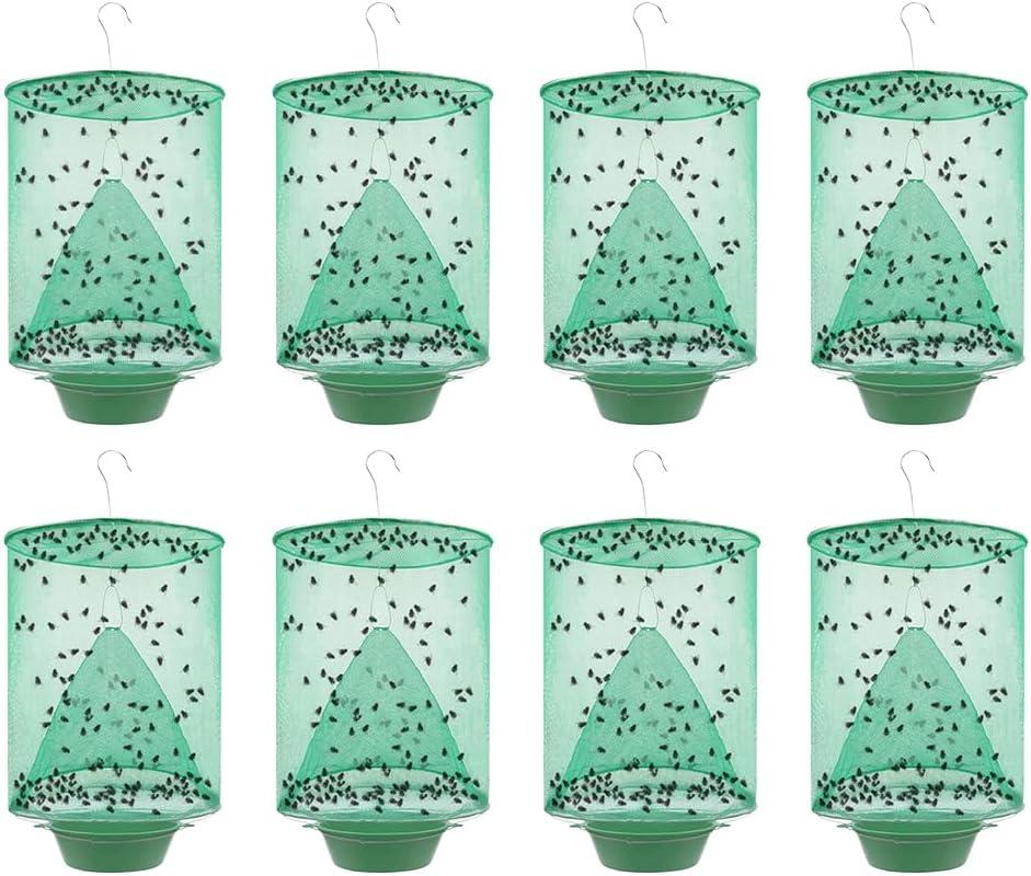 Fly Trap Indoor and Outdoor, 8 Pack Reusable Hanging Fly Killer, Pest Control, Fly Traps for Ranch,Family Farms, Park, Restaurants