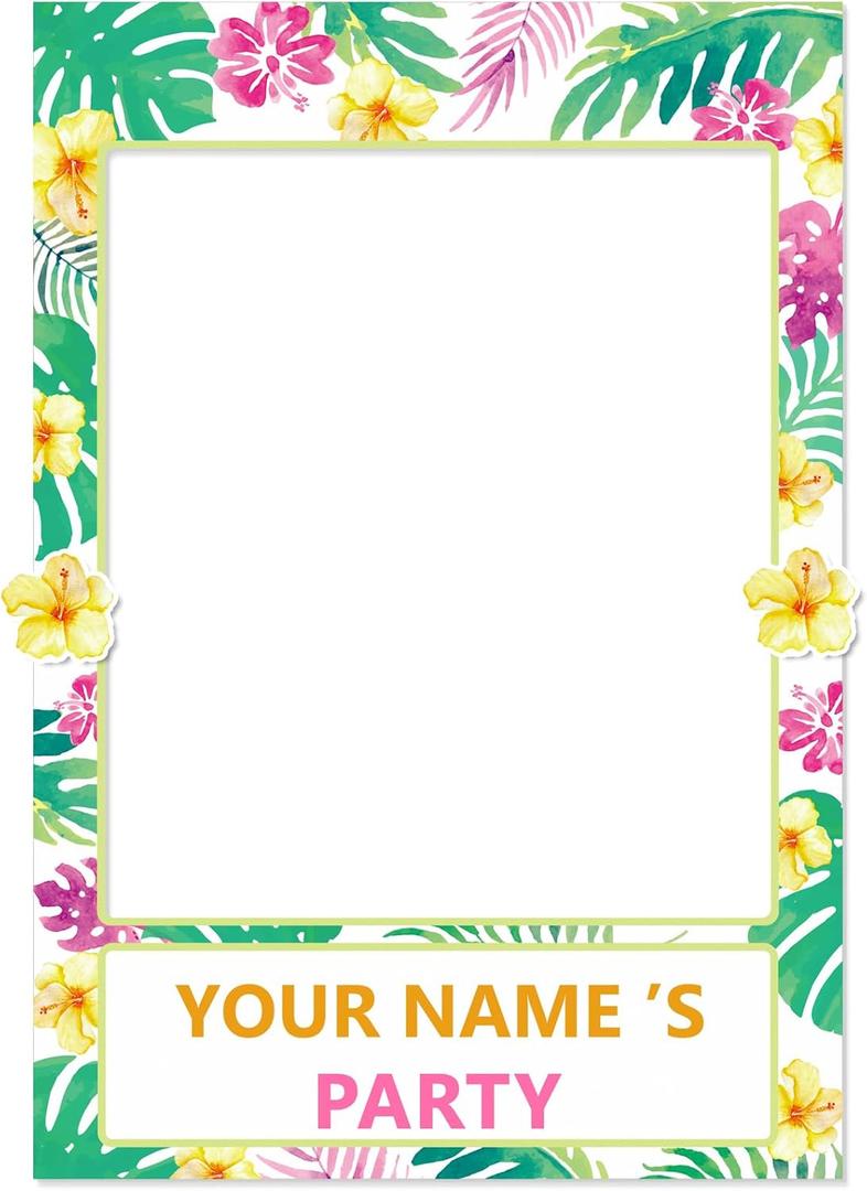 Moon Boat 2 in 1 Luau Photo Booth Props Frame Party Supplies: Hawaiian Tropical Tiki Birthday Baby Shower Bridal Shower Wedding Decorations (Assembly Needed)