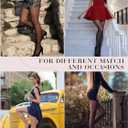 HONENNA 2 Pairs Sheer Tights for Women Ultra Thin Reinforced T Crotch Control Top Pantyhose Stockings (L)