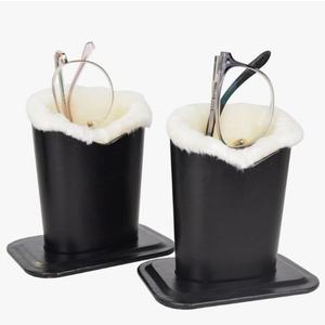 Baitaihem Pack of 2 Plush Lined Eyeglasses Holder Stand Protective Glasses Case For Desks Or Nightstands