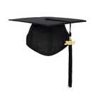 4 FtyFty Unisex Adult Matte Graduation Cap with Tassel Year Charm (Black)