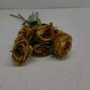 Nubry Artificial Silk Rose Flower Bouquet Lifelike Fake Rose for Wedding Home Party Decoration Event Gift 10pcs (Gold) (Gold)