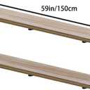 Long Wall Shelves 60 inch,Long Floating Shelf for Wall Set of 2, Large Shelves with Metal Brackets, Farmhouse Bookshelf for Bedroom, Living Room and Bathroom, 2T60IN Wood