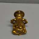 Decorative Lord Ganesha Statue | Gold Finish Hindu God Idol | Idol for Pooja Room | Statue for Home and Office Decor (Golden, 3.5 x 2 inches)