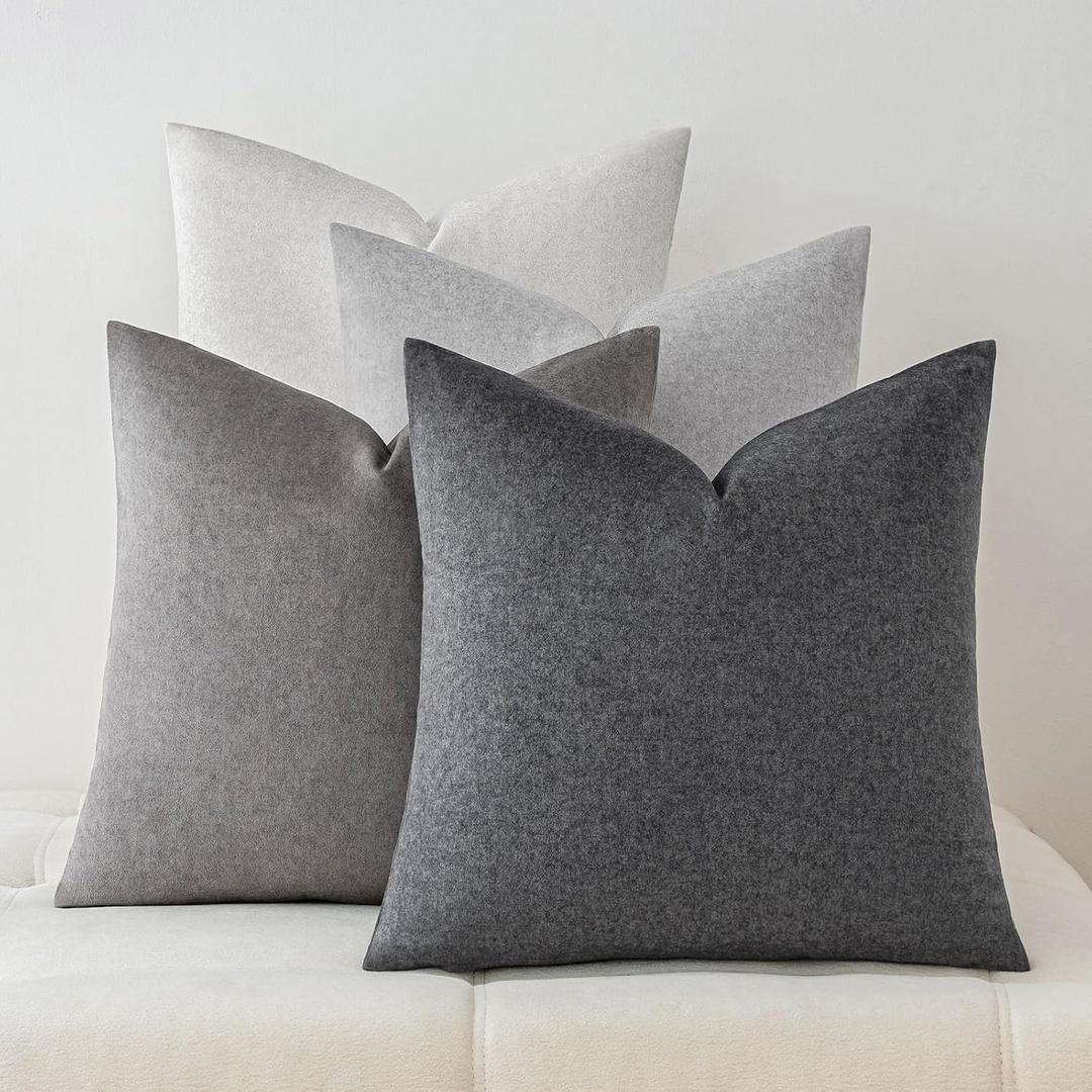 Waterproof Throw Pillow Covers Set of 4,18x18 Inch Outdoor Stain Resistant Pet Friendly Pillowcases Cushion Covers for Patio Sofa and Living Room,Urban Cozy