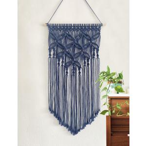 Handmade Cotton Home Decor Macrame Wall Hanging Navy