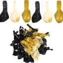 SUPVOX Graduation 98pcs Black Gold Latex Balloons Decorative Balloons for Graduation Celebration Supplies