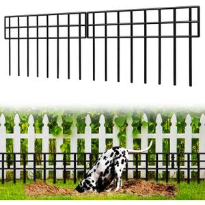 Animal Barrier Fence, 14 Pack No Dig Fence Panels, 19.52Ft(L) X 13Inch(H) Garden Fence Border, Dig Fence Barrier for Dogs Rabbits Defense, Ground Defense Border for Outdoor, Yard, Patio