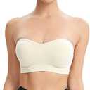Gnowann Strapless Bras for Women Non-Slip Silicone Bandeau Bralette Seamless Wireless Strapless Bra Padded Tube Top Size M