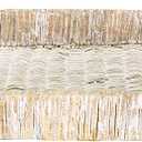 Creative Co-Op Oversize Decorative Rattan Tray with Metal Handles, Tan, Whitewashed 38"L x 12"W x 2.5"H