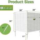 Air Conditioner Fence Panels, 38" W X 39" H Pool Equipment Enclosure, No-Dig Outdoor Privacy Screen, Trash Can Enclosure, Decorative Garden Fences for Patio Lawn, White