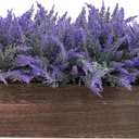 Winlyn 14" Artificial Lavender Flowers Plants in Rectangular Wooden Planter Box Faux Frosted Lavender Potted Arrangements Floral Centerpiece for Farmhouse Home Wedding Table Centerpiece Mantel Dcor