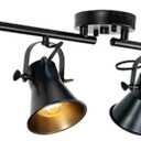 Track Lighting,37inch Track Lighting Fixtures Ceiling 4 Light Large Rustic Farmhouse Track Lights for Kitchen Bar Closet Living Room Industrial SpotLight Fixture Black Directional Rotatable Light Head