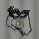 Tgirls Rhinestone Masquerade Mask Crystal Tassel Lace Mask Costume Party Eye Mask Sparkly Face Masks