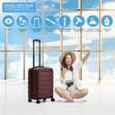 Flight Knight 24x16x10 Expandable Carry On Suitcase Hardside TSA Lock USB C Lightweight Luggage Silent Double Spinner Wheels Maximum Overhead Carry-On Bag For Virgin South West Approved Burgundy