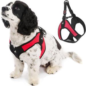 Gooby Escape Free Easy Fit Harness - Red, Small - No Pull Step-in Patented Dog Harness with Quick Release Buckle for Small to Medium Dogs, Small chest (16~19.25")