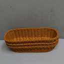 3 Pcs Bread Baskets for Serving 14 x 5.7 x 3 Inch Plastic Oval Basket Long Woven Baskets for Gifts Food Fruit Serving Basket Empty for Home Harvest Season Storage Kitchen Restaurant Display Favor
