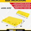 MAXXHAUL 50707 Portable Interlocking Plastic Curb Threshold Ramp Set (Yellow), 21.5 x 13.5 x 4 in, 2,000 lb Capacity per Ramp, for Driveway, Dock, Scooter, Wheelchair, Car, Truck