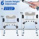 Shower Chair for Elderly and Disabled Inside Shower, Shower Seat for Inside Tub 450 LB Heavy Duty, Shower Chair with Arms and Back,Padded Handicap Bath Chairs for Seniors for Shower Stal