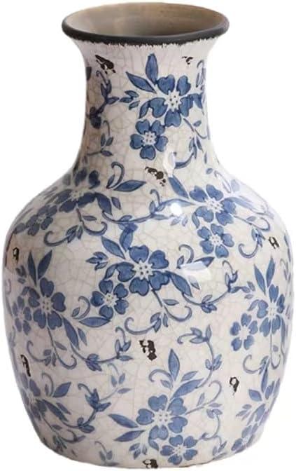 Decorative Ceramic Flower Vase, Blue and White Floral Pattern, 11''Flower Ceramic vase Decorative Ceramic Flower Vase, Blue and White Floral Pattern, 11''Flower Ceramic vase