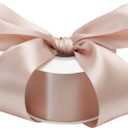 Thick Rose Gold Ribbon 2 Inch Double Face Satin Ribbon for Gift Wrapping Wedding Bridal Bouquet Wrap Crafts Party Decorations - 25Yards