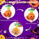 DERAYEE Halloween Basket Stuffers for Kids, 3PCS LED Pumpkin Skull Light Up Spinning Tops Halloween Spinning Toys Gifts for Halloween Party Favors Goodie Bag Fillers Classroom Rewards