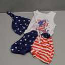 Aalizzwell Baby Boys Summer Clothes Sleeveless Bodysuit Shorts Outfit (3-6 Months, American Flag Blue)