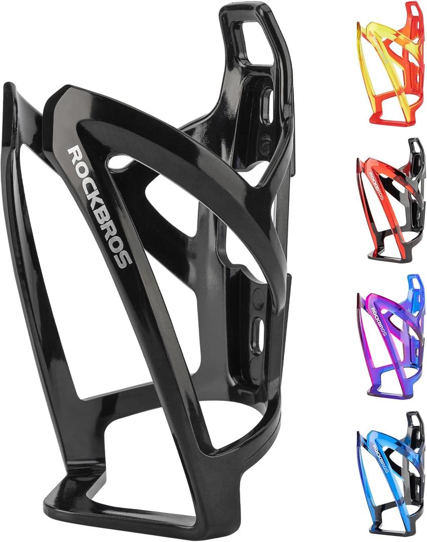 ROCKBROS Bike Water Bottle Holder Ultra-Light Bicycle Bottle Cages with Screws Tool, Universal Bike Cup Holder Rack for Road MTB Bikes (Black)