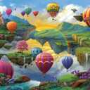 Ravensburger Air Balloon Valley 500 Piece from Artist Nathanael Mortensen | Unique Piece Design | Softclick Technology | Ideal Gift for Puzzle Enthusiasts