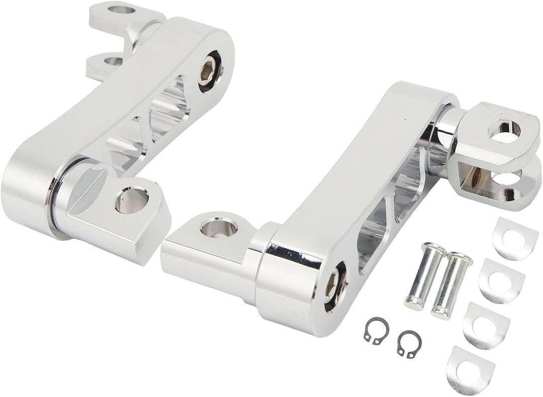 Yosoo Health Gear Aluminum Motorcycle Foot Peg Bracket, Adjustable Passenger Footpegs, 360, Universal Fit, Electroplated, Touring Motorcycle, Front and Rear