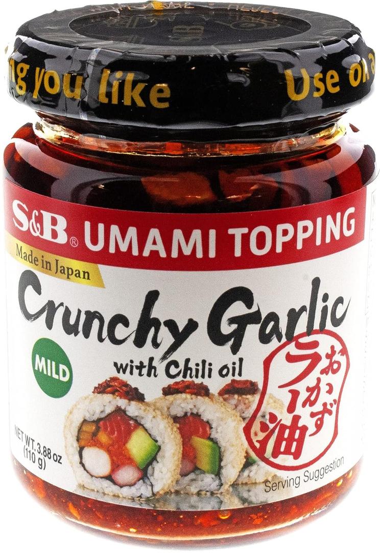 S&B Chili Oil with Crunchy Garlic, 3.88 Fl Ounce