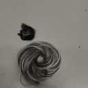 CJL HAIR 2PCs Small Cute Messy Bun Hair Piece for Thin Hair Women Mini Synthetic Curly Bun Scrunchies Updo Hairpieces Dark Grey