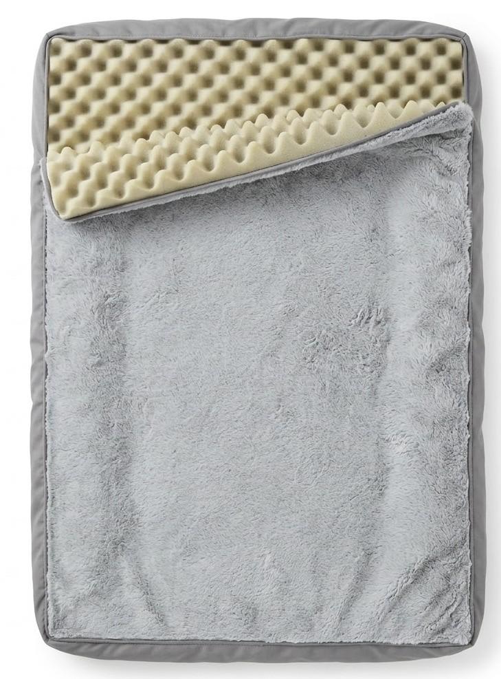 Egg Crate Cushion With Grey Soft Fur Cover