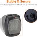 Amazon Basics Ceramic Space Heater, Portable Indoor Heating Solution, With Overheat and Tip-Over Protection, Thermostat, Non-Oscillating, 1500W, 7.52"D x 6.34"W x 9.45"H, Black