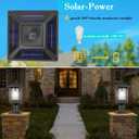 Solar Lamp Post Light, Solar Post Lights Outdoor, Waterproof Anti-Rust Black Post Lights with Seeded Glass, LED Solar Powered Lamp for Front Door, Porch, Garage, and Patio （Bulb Included） SR012-P, 14.57"-1pack-SR012