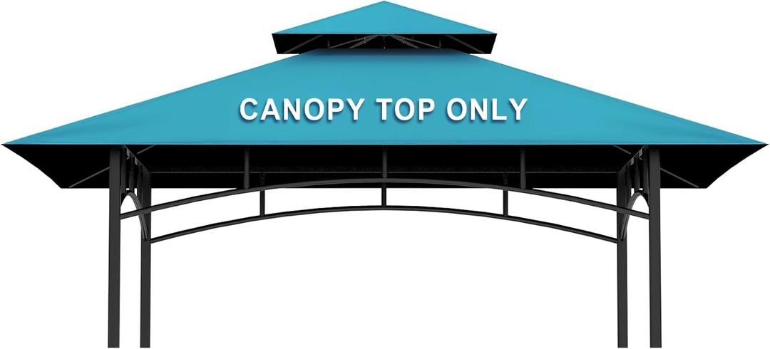 Grill Gazebo Replacement Canopy Top Only - 5' x 8' Outdoor BBQ Gazebo Canopy Roof, Waterproof Double Tiered Shelter Cover Fit for Model L-GG001PST-F