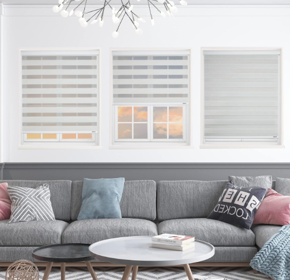 SHADESU Cordless Zebra Blinds for Windows Shade Light Filtering Roller Blinds & Shades, Size: 45.5"