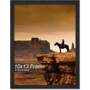 A PLUS MAX 10x13 Picture Frame, Black Engineered Wood Frame for 10 x 13 Inch Picture Poster Photo, Light Weight 10 by 13 Frame with Wood-grain for Wall - 1 Pack/Black/10 x13